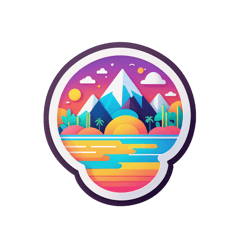 faça um desing com cores minimalistas para uma statup de viagens sticker on T-Shirt