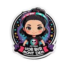 Mi marca se llama Dont worry y quiero un diseño adelante con la D una cruz y una W en camisa negra sticker on T-Shirt