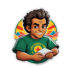 quero uma camiseta para o são joão, com a tematica são joão literario, coloque alguns elementos do são joão, na forma de xilografura sticker on T-Shirt
