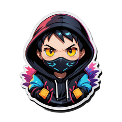 super cool and aesthetic desgin for black hoodie sticker on T-Shirt