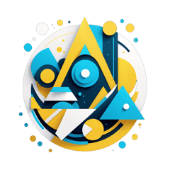 Here’s a concept for your minimalist t-shirt design:  Design Elements: Composition: A balanced, asymmetrical arrangement of geometric shapes (circles, triangles, rectangles) flowing dynamically across the chest or off-center.  Shapes:  Circles – Smooth, overlapping in varying sizes.  Triangles – Sharp, angular forms contrasting the circles.  Rectangles – Thin, elongated bars for structure.  Color Palette:  Vibrant Yellow – For focal points.  Cyan & Blue – Layered for depth.  White Background – Clean and crisp.  Style:  Abstract, modern, and vector-based.  Subtle transparency effects for overlapping shapes.  No outlines, only solid fills.  Placement: Centered or upper-left chest for a contemporary look.  Alternatively, a scattered pattern for a more playful vibe.  Technical Notes: Fully vector (SVG/AI) for scalability.  High-contrast colors for easy screen printing. sticker on T-Shirt