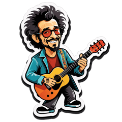 Fito Paez con guitarra sticker on T-Shirt