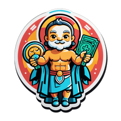 um deus grego musculoso com pesos nas mãos sticker on T-Shirt