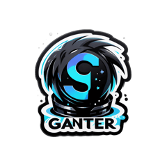 Title "G1nter" black, with cool style of the text sticker on T-Shirt