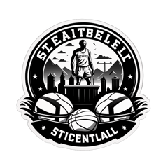  A regatta for the basketball team using black and white colors and the team's name is sentinels sticker on T-Shirt