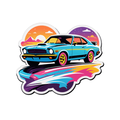 car themed tshirts sticker on T-Shirt