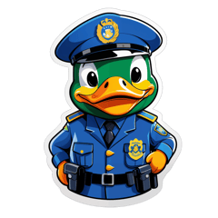 Un pato policía  sticker on T-Shirt