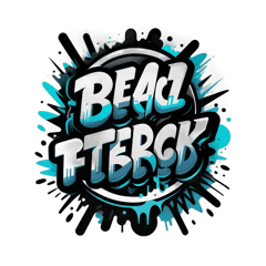 streetwear t-shirt design, bold typography, graffiti style, black and white, high contrast, vector, centered composition, print-ready, transparent background sticker on T-Shirt