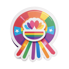 lgbt proud sticker on T-Shirt