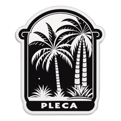 Poco a Poco Hostel Leon Nicaragua, palm tree. Black and white sticker on T-Shirt