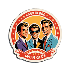 vintage band sticker on T-Shirt