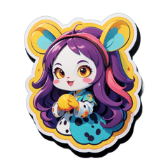 labubu sticker on T-Shirt