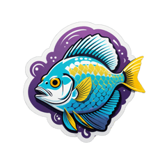 Mahigeer fish  sticker on T-Shirt