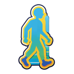 a human walking in beach sticker on T-Shirt