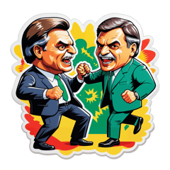 BOLSONARO FIGHTS LULA sticker on T-Shirt