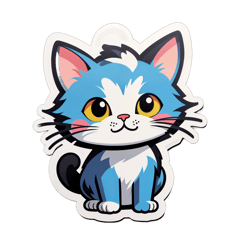 cat mini sticker on T-Shirt