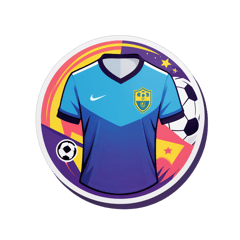 a futbol shirt sticker on T-Shirt