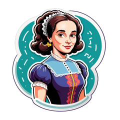 Gere a imagem de uma camiseta para o curso de sistemas de informação, contendo a Ada. LOVELACE, componentes importantes para o curso sticker on T-Shirt