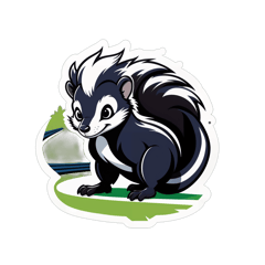 A design with a skunk on ucsd track   sticker on T-Shirt