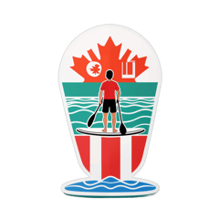 Highlight Robar Industries, Paddle boarding, mental health and the Canadian flag sticker on T-Shirt