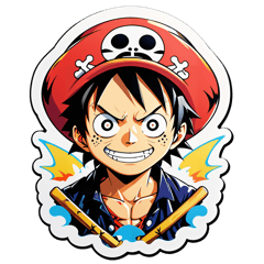 One piece anime design t-shirt  sticker on T-Shirt