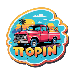 Draw a print on a T-shirt on the theme of the words TON Pick up sticker on T-Shirt