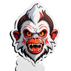 Macaco albino com luvas de fogo sticker on T-Shirt