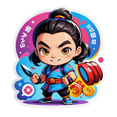 make logo on "CONTACT" and combine with chineses caracters for "STRENGHT" sticker on T-Shirt