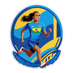 T_shirt to Brazilian runners in Namíbia in the blue color sticker on T-Shirt