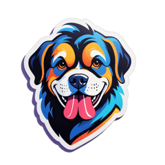 a cool dog sticker on T-Shirt