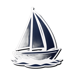 sailing navy sticker on T-Shirt