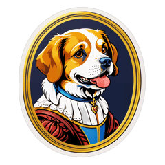 a renaissance painting of a dog sticker on T-Shirt