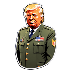 donald trump in a military parage sticker on T-Shirt