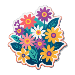 flowers sticker on T-Shirt