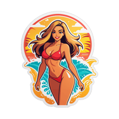 praia hot sexy sticker on T-Shirt