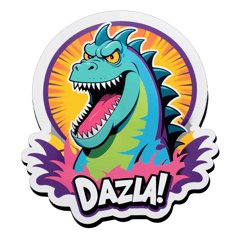 dadzilla sticker on T-Shirt