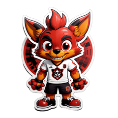 Fnaf foxy com a camisa do Flamengo  sticker on T-Shirt