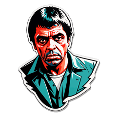 A T-shirt ispired to Scarface sticker on T-Shirt