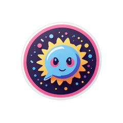 test' sticker on T-Shirt