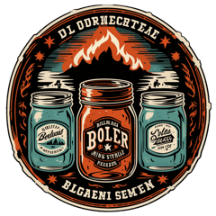 Graphics: Mason jars, stills, fire, outlaw maps. Style: Old Western fonts mixed with grunge typefaces. sticker on T-Shirt