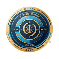 featuring a futuristic logo for 'Free Zone 2040', with a clean circular emblem, subtle lines representing global trade and movement, modern and elegant typography, simple geometric design, monochrome color with a hint of gold or blue, balanced and centered composition, corporate and futuristic style, vector, high resolution, print-ready, transparent background, no sticker on T-Shirt