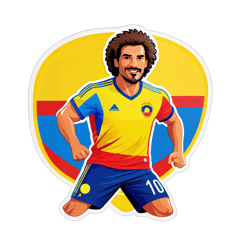 Puedes hacer una camiseta para un grupo de atletas que en el centro tenga el nombre de "Atlecol" y que el color principal sea el amarillo neon y tambien tenga los otros colores de la bandera de colombia (rojo y azul) sticker on T-Shirt