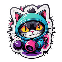 bomb cat sticker on T-Shirt
