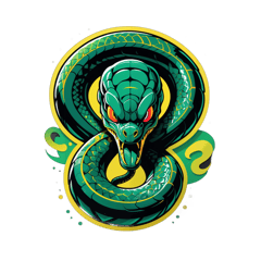 **Descrição do modelo da camiseta:**  - **Cor da camiseta:** preta, tecido confortável e de boa qualidade.  - **Costas:**   - Uma cobra assustadora grande, com detalhes realistas e sombreados para dar um efeito tridimensional.   - A cobra pode estar enrolada de forma sinuosa, com as escamas bem definidas e olhos penetrantes.   - Acima ou ao redor da cobra, a palavra "TERCEIRÃO" escrita em letras grandes, com fonte estilo pichação gorda (letras arredondadas, irregulares, com traços grossos).   - A cor das letras pode ser branco com contorno vermelho ou verde neon para se destacar na camiseta preta.  - **Frente (peito):**   - Uma cobra de três cabeças, cada cabeça com uma expressão feroz e detalhes que lembram uma criatura mitológica.   - A cobra está posicionada centralizada na altura do peito.   - Abaixo da cobra, a palavra "TERCEIRÃO" também em fonte pichação gorda, menor que nas costas mas ainda bem visível.   - As cores da cobra podem ser sombreadas em tons de verde escuro e amarelo para criar contraste.   - As letras na frente podem ser brancas ou cinza claro para ficar legível. sticker on T-Shirt