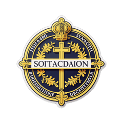 In Catholic church type font Vatican first sticker on T-Shirt