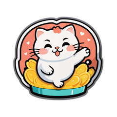 윙크하는 고양이 sticker on T-Shirt