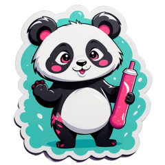 sexy panda sticker on T-Shirt