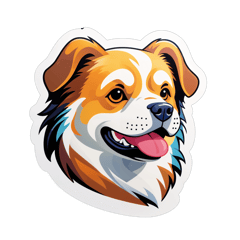 A dog sticker on T-Shirt