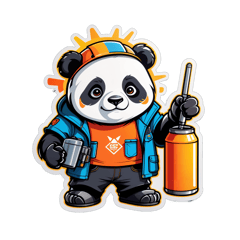 draw a welder panda sticker on T-Shirt