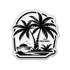 Black an white tropical palm tree, text "take life Poco a Poco" "Leon Nicaragua" sticker on T-Shirt